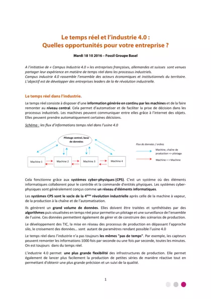 Le temps réel et l’industrie 4.0 : Quelles opportunités pour votre entreprise ?