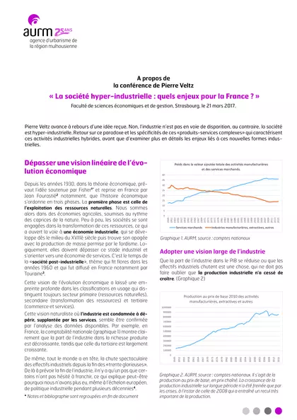 La société hyper-industrielle : quels enjeux pour la France ? A propos de la conférence de Pierre Veltz