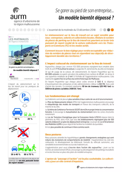 Essentiel de la matinale : Se garer au pied de son entreprise... un modèle bientôt dépassé ?