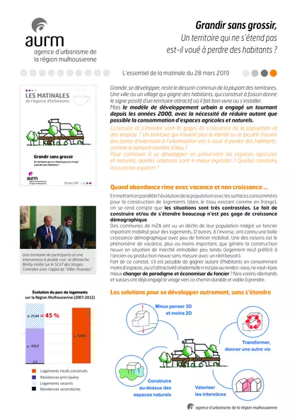 Essentiel de la matinale : Grandir sans grossir, un territoire qui ne s'étend pas est-il voué à perdre des habitants ?