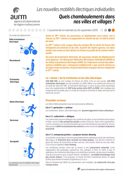 Essentiel de la matinale : Les nouvelles mobilités électriques individuelles : quels chamboulements dans nos villes et villages ?