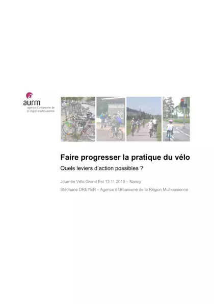 Faire progresser la pratique du vélo : quels leviers d'action possibles ? Nancy, Diaporama