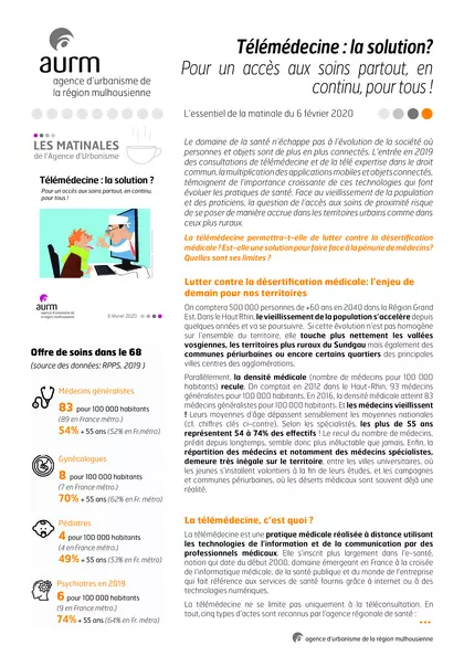 Essentiel de la matinale : Télémédecine : la solution ? Pour un accès aux soins partout, en continu, pour tous !