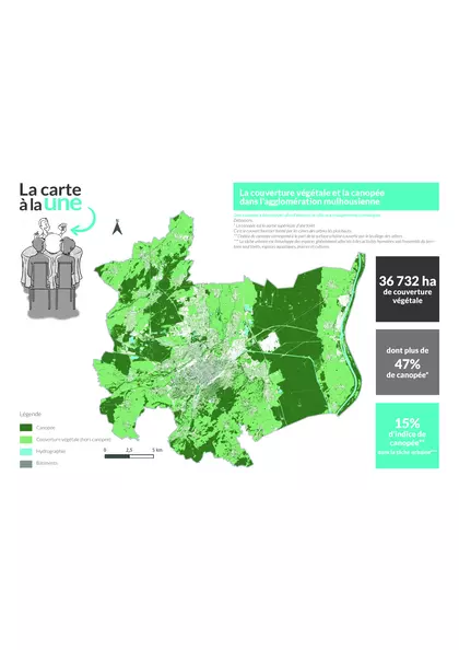 La couverture végétale et la canopée dans l'agglomération mulhousienne