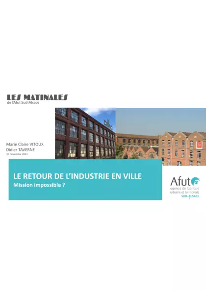 Le retour de l'industrie en ville : Matinale du 30 novembre 2023