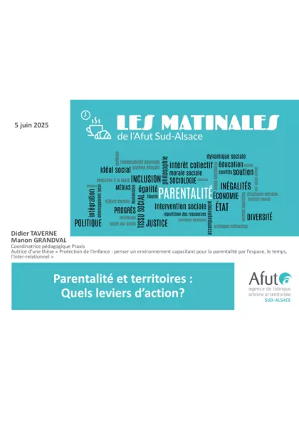 Matinale Parentalité et territoires : Quels leviers d’action ? Diaporama