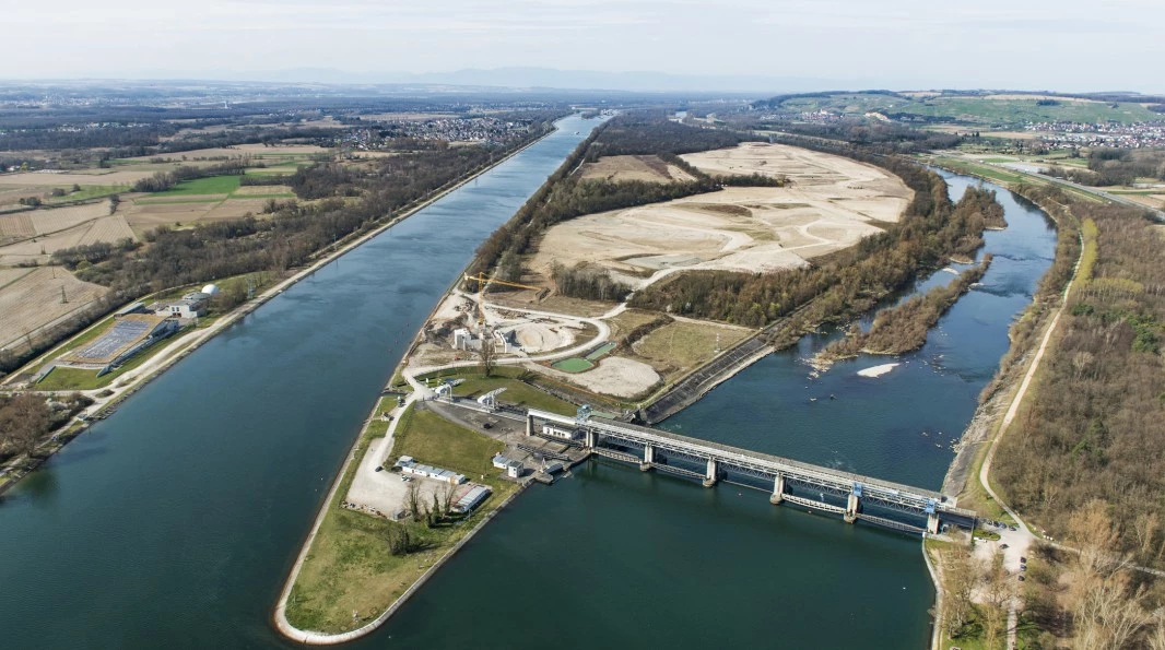 EDF-UP Est-ile du Rhin- chantier centrale B et renaturation_photo P. Lortscher